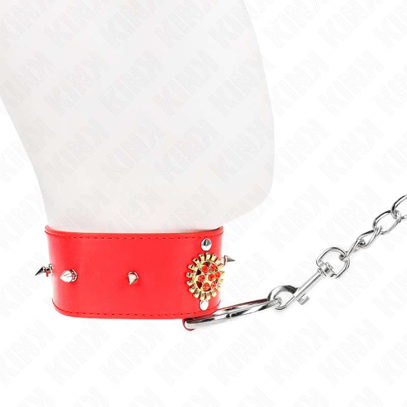 KINK - RED DIAMOND NECKLACE WITH BELT 65 CM AJDUSTABLE 35-51 CM X 7 CM - My naughty haven #