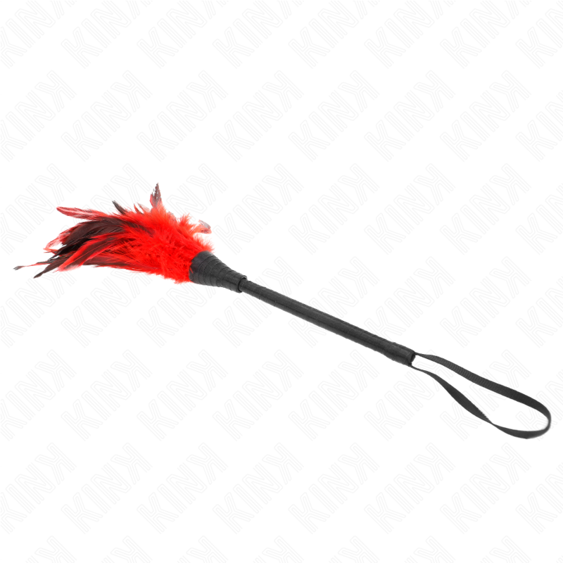 KINK - RED MAIDS HORN SHAPED TICKLE CHICKEN FEATHERS 36 CM - My naughty haven #