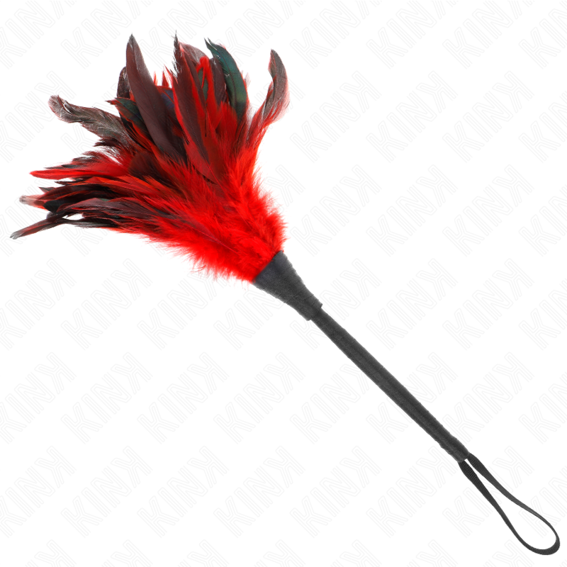 KINK - RED MAIDS HORN SHAPED TICKLE CHICKEN FEATHERS 36 CM - My naughty haven #