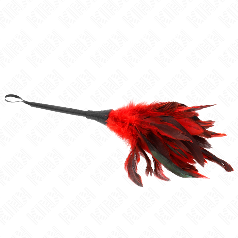 KINK - RED MAIDS HORN SHAPED TICKLE CHICKEN FEATHERS 36 CM - My naughty haven #
