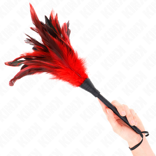 KINK - RED MAIDS HORN SHAPED TICKLE CHICKEN FEATHERS 36 CM - My naughty haven #