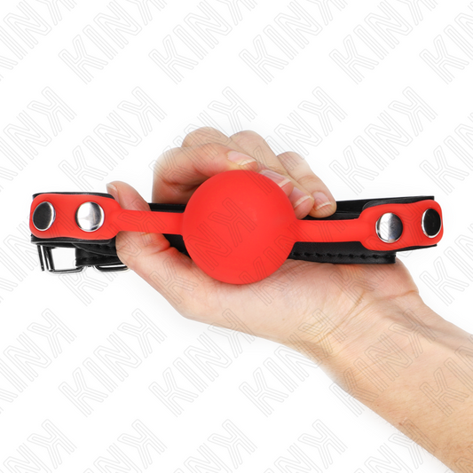 KINK - RED SILICONE BALL 4 CM GAG 60 x 2 CM - My naughty haven #