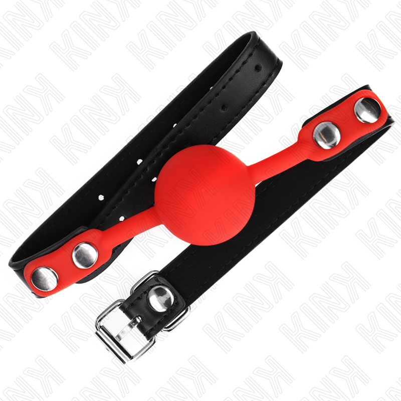 KINK - RED SILICONE BALL 4 CM GAG 60 x 2 CM - My naughty haven #