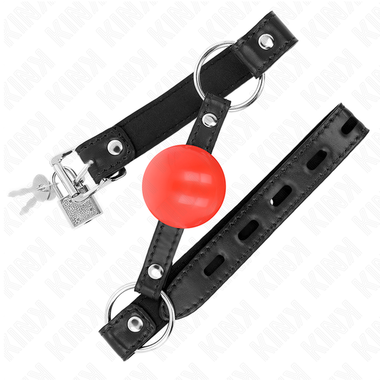 KINK - RED TPE BALL 4 CM GAG 60 x 2 CM - My naughty haven #