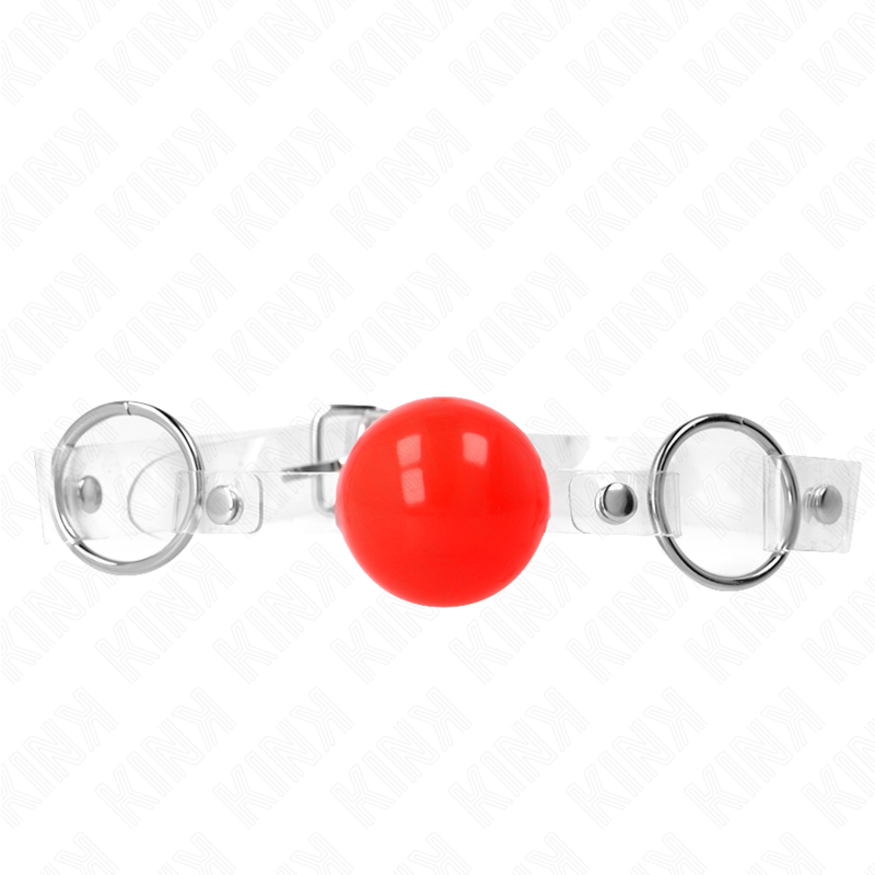 KINK - RED TRANSPARENT PVC BALL 4 CM GAG ADJUSTABLE - My naughty haven #