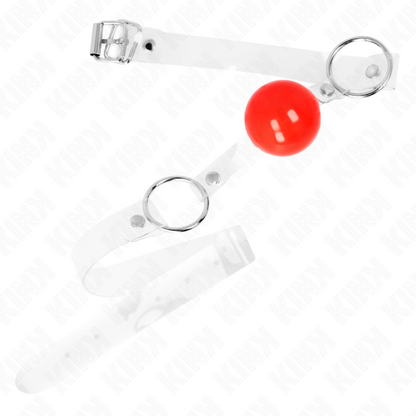 KINK - RED TRANSPARENT PVC BALL 4 CM GAG ADJUSTABLE - My naughty haven #