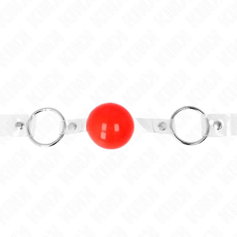 KINK - RED TRANSPARENT PVC BALL 4 CM GAG ADJUSTABLE - My naughty haven #