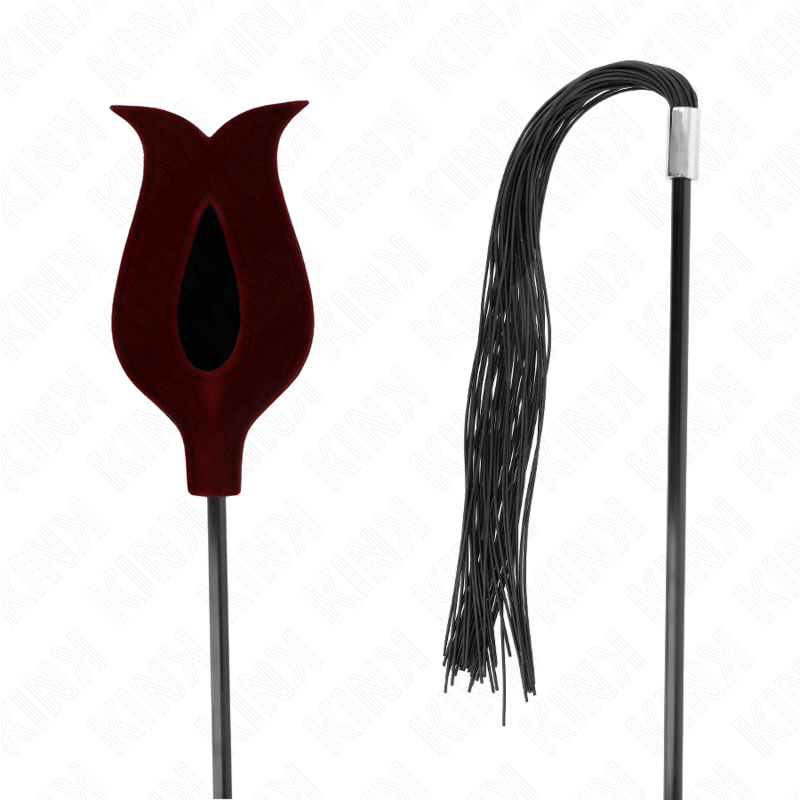 KINK - ROSE SHAPE SILICONE TASSEL WHIP 45 CM - My naughty haven #