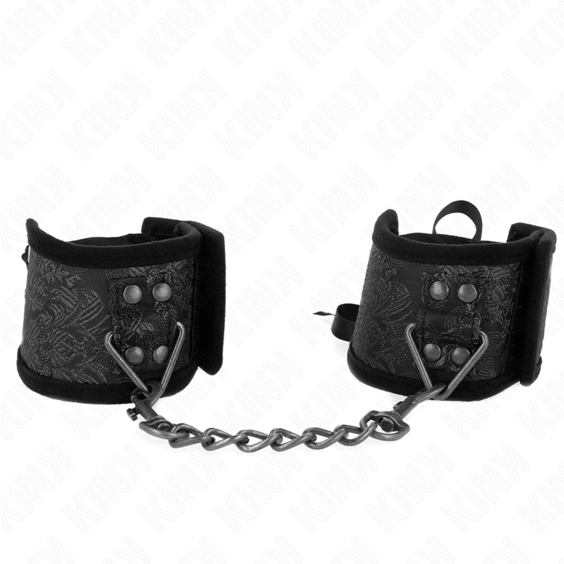 KINK - SCANDAL WRIST RESTRAINTS BLACK LACE DETAILS 24.5 CM X 6.5 CM - My naughty haven #