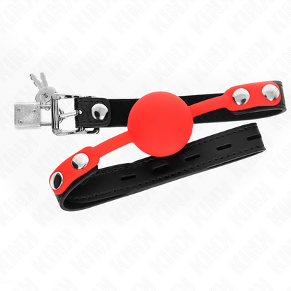KINK - SILICONE BALL 4 CM GAG WITH LOCK 60 x 2 CM - My naughty haven #
