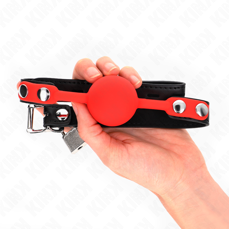 KINK - SILICONE BALL 4 CM GAG WITH LOCK 60 x 2 CM - My naughty haven #