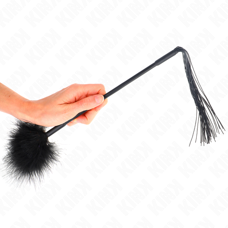 KINK - SILICONE WHIP WITH FEATHERS FOR TICKLE 47 CM - My naughty haven #