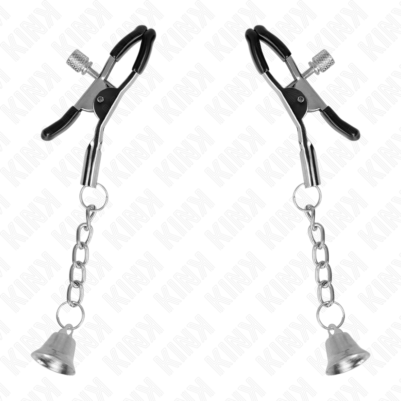 KINK - SILVER BELL PENDANT NIPPLE CLAMPS 6 CM - My naughty haven #
