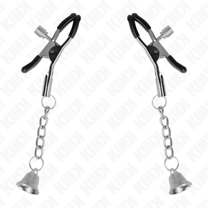 KINK - SILVER BELL PENDANT NIPPLE CLAMPS 6 CM - My naughty haven #
