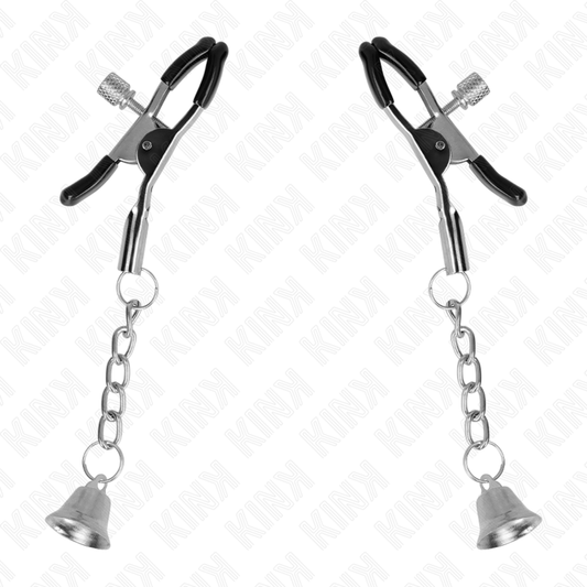 KINK - SILVER BELL PENDANT NIPPLE CLAMPS 6 CM - My naughty haven #