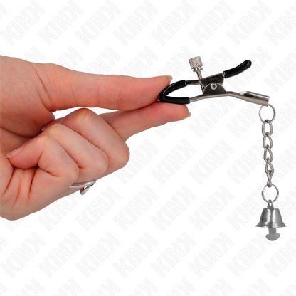 KINK - SILVER BELL PENDANT NIPPLE CLAMPS 6 CM - My naughty haven #