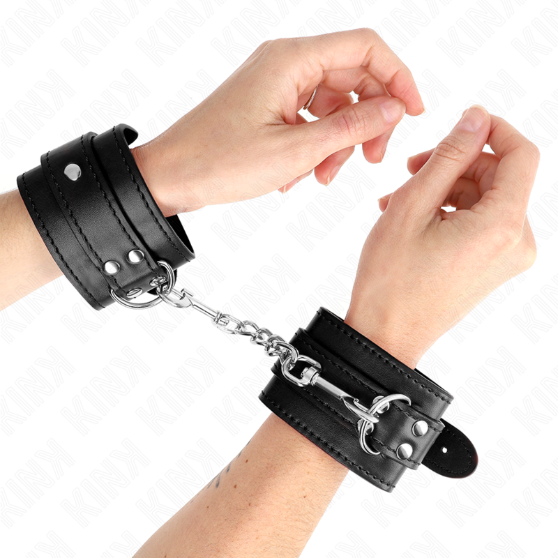 KINK - SIMPLE WRIST RESTRAINTS BLACK ADJUSTABLE 20-23 CM X 5.5 CM - My naughty haven #