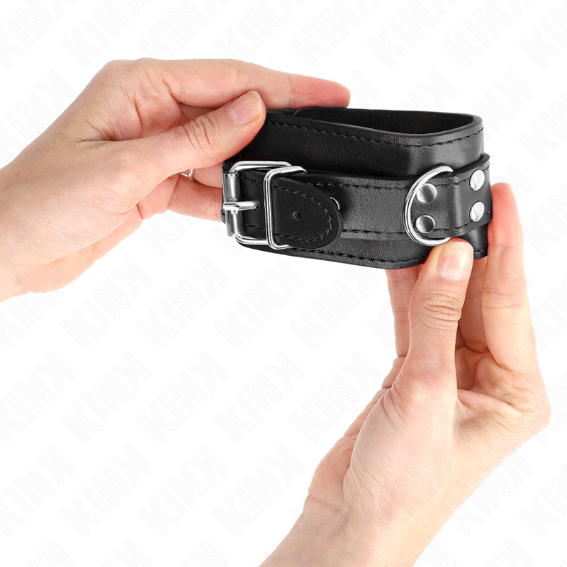 KINK - SIMPLE WRIST RESTRAINTS BLACK ADJUSTABLE 20-23 CM X 5.5 CM - My naughty haven #