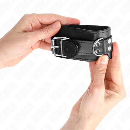 KINK - SIMPLE WRIST RESTRAINTS BLACK ADJUSTABLE 20-23 CM X 5.5 CM - My naughty haven #