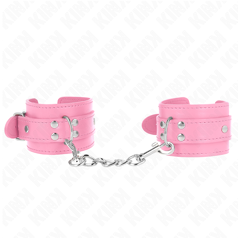 KINK - SIMPLE WRIST RESTRAINTS PINK ADJUSTABLE 20-23 CM X 5.5 CM - My naughty haven #