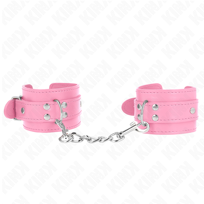 KINK - SIMPLE WRIST RESTRAINTS PINK ADJUSTABLE 20-23 CM X 5.5 CM - My naughty haven #