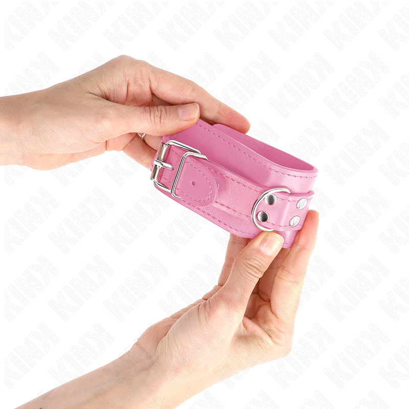 KINK - SIMPLE WRIST RESTRAINTS PINK ADJUSTABLE 20-23 CM X 5.5 CM - My naughty haven #
