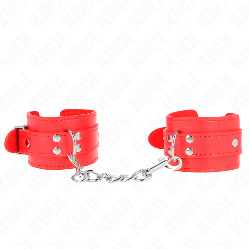 KINK - SIMPLE WRIST RESTRAINTS RED ADJUSTABLE 20-23 CM X 5.5 CM - My naughty haven #