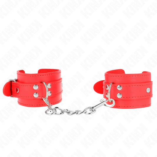 KINK - SIMPLE WRIST RESTRAINTS RED ADJUSTABLE 20-23 CM X 5.5 CM - My naughty haven #
