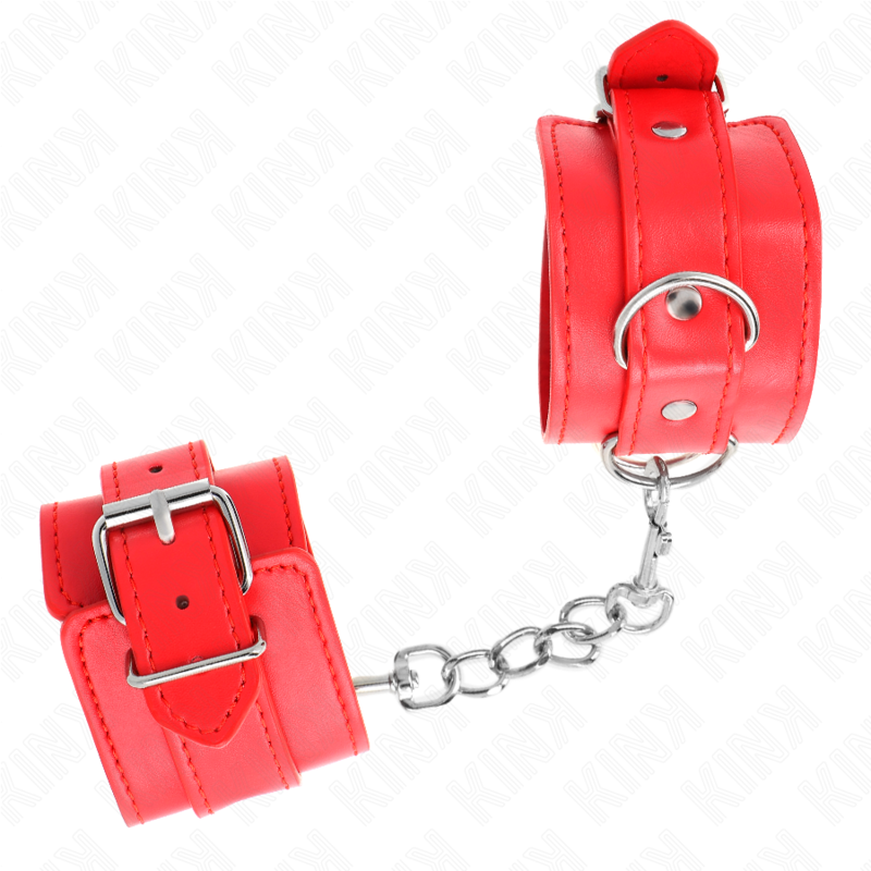 KINK - SIMPLE WRIST RESTRAINTS RED ADJUSTABLE 20-23 CM X 5.5 CM - My naughty haven #