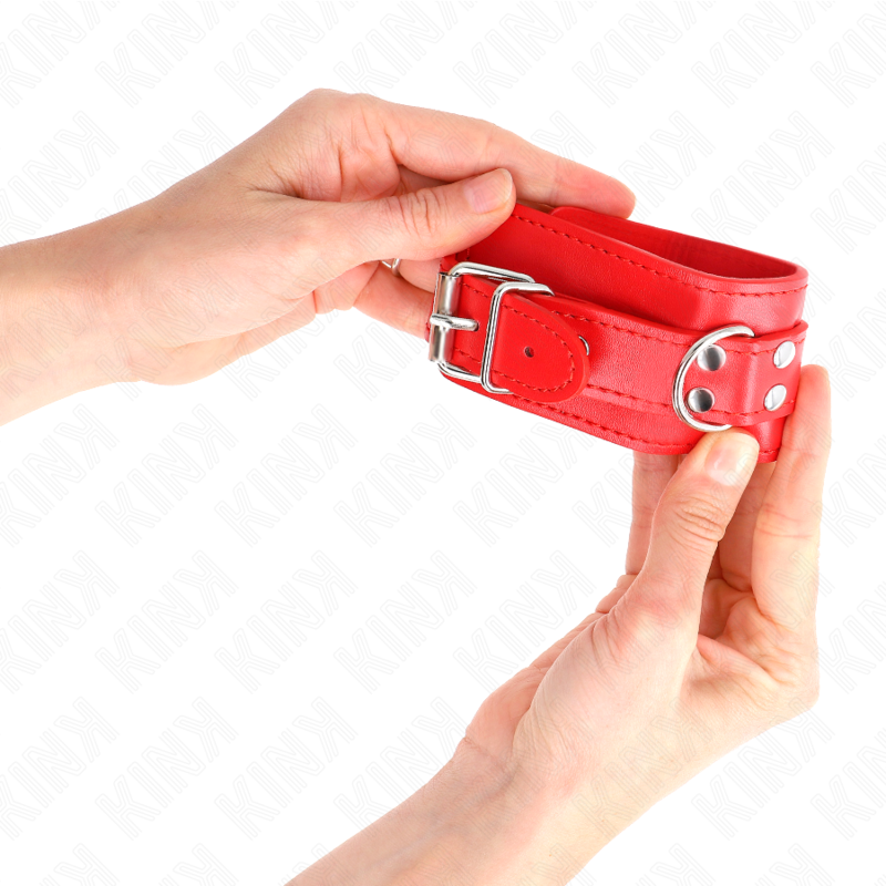 KINK - SIMPLE WRIST RESTRAINTS RED ADJUSTABLE 20-23 CM X 5.5 CM - My naughty haven #