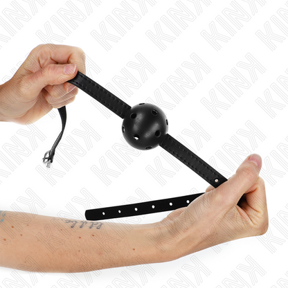 KINK - SIMPLICITY BLACK BREATHABLE BALL 4.5 CM GAG 62 x 1.5 CM - My naughty haven #