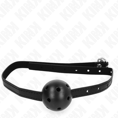 KINK - SIMPLICITY BLACK BREATHABLE BALL 4.5 CM GAG 62 x 1.5 CM - My naughty haven #