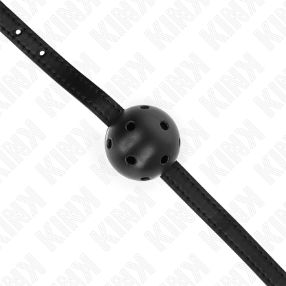 KINK - SIMPLICITY BLACK BREATHABLE BALL 4.5 CM GAG 62 x 1.5 CM - My naughty haven #
