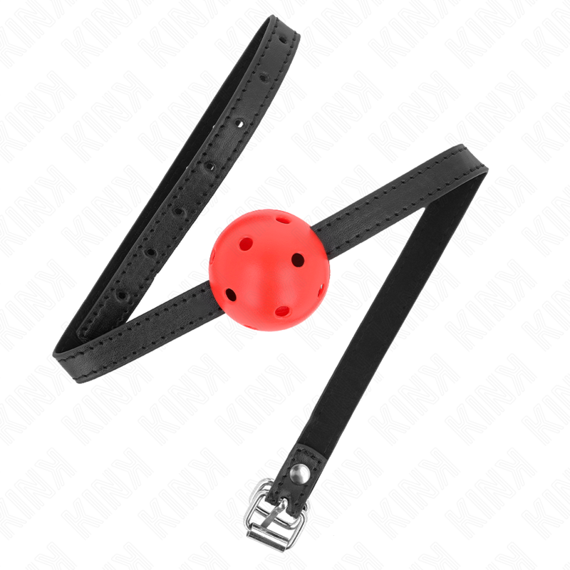 KINK - SIMPLICITY RED BREATHABLE 4.5 CM BALL GAG 62 x 1.5 CM - My naughty haven #