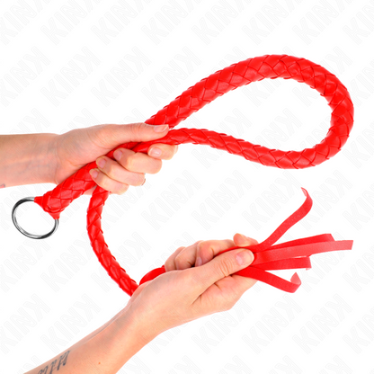 KINK - SNAKE WHIP WITH RED HAND RING 65 CM - My naughty haven #