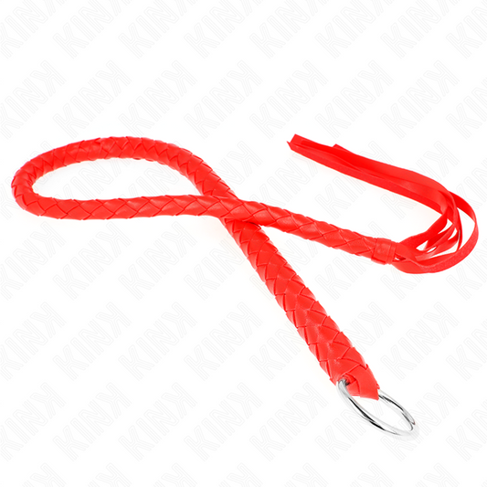 KINK - SNAKE WHIP WITH RED HAND RING 65 CM - My naughty haven #