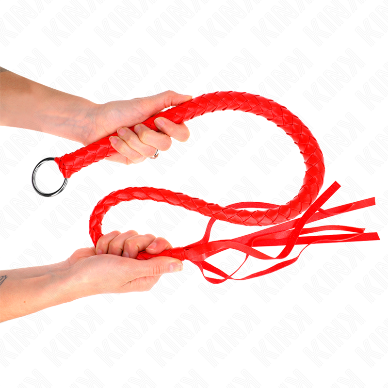 KINK - SNAKE WHIP WITH RED HAND RING 65 CM - My naughty haven #
