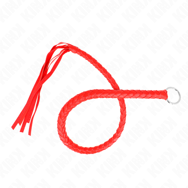 KINK - SNAKE WHIP WITH RED HAND RING 65 CM - My naughty haven #