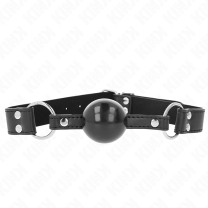 KINK - SOFT AND SOLID BALL 4 CM GAG WITH LEATHERETTE STRAP 62 x 2.5 CM ADJUSTABLE 42-58 CM - My naughty haven #