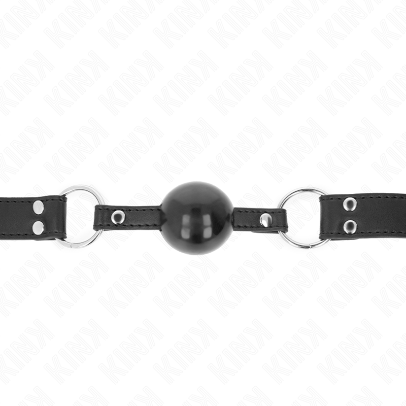 KINK - SOFT AND SOLID BALL 4 CM GAG WITH LEATHERETTE STRAP 62 x 2.5 CM ADJUSTABLE 42-58 CM - My naughty haven #