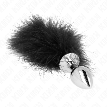 KINK - STAINLESS STEEL ANAL PLUG 11 x 7 CM WITH FEATHER 11 CM - My naughty haven #
