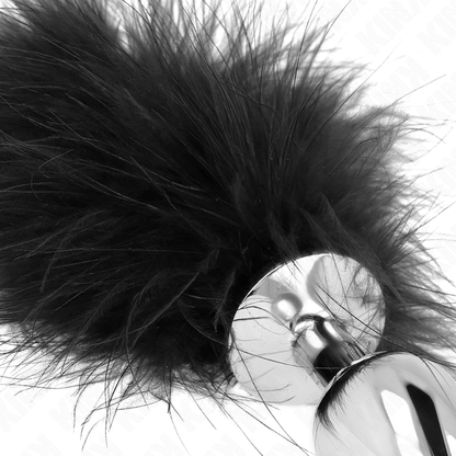 KINK - STAINLESS STEEL ANAL PLUG 11 x 7 CM WITH FEATHER 11 CM - My naughty haven #