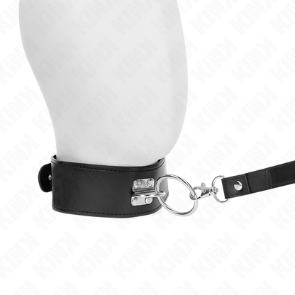 KINK - STUDDED LEASH 116 CM COLLAR WITH LEATHERETTE STRAP 50 X 5 CM - My naughty haven #