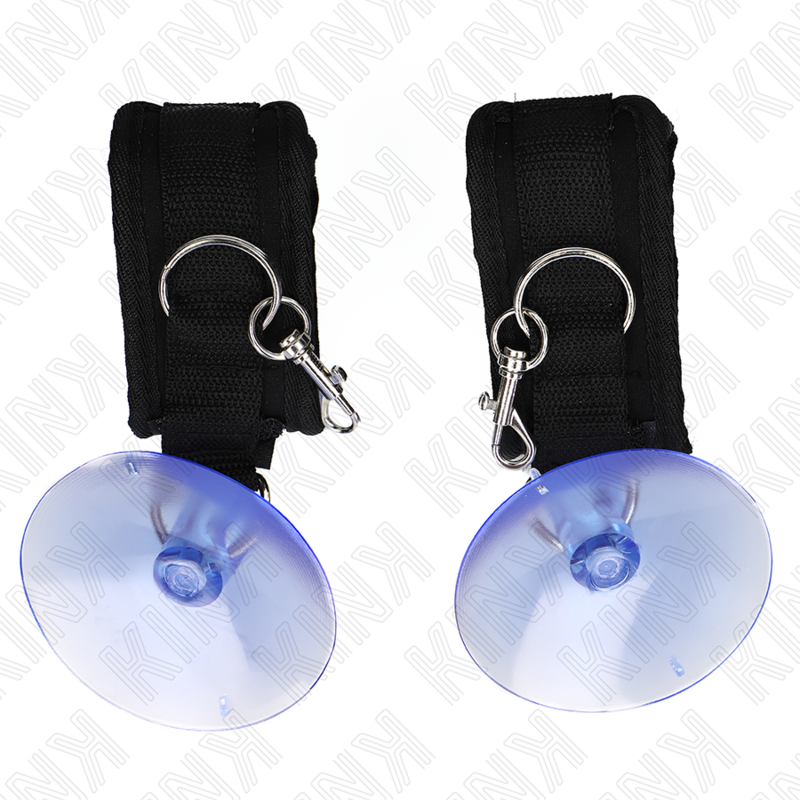 KINK - SUCTION CUP WRIST RESTRAINTS BLACK 29-40 CM X 5 CM - My naughty haven #