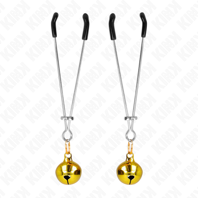 KINK - THIN BELL NIPPLE CLAMPS GOLD 7 CM - My naughty haven #