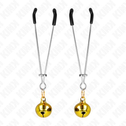 KINK - THIN BELL NIPPLE CLAMPS GOLD 7 CM - My naughty haven #