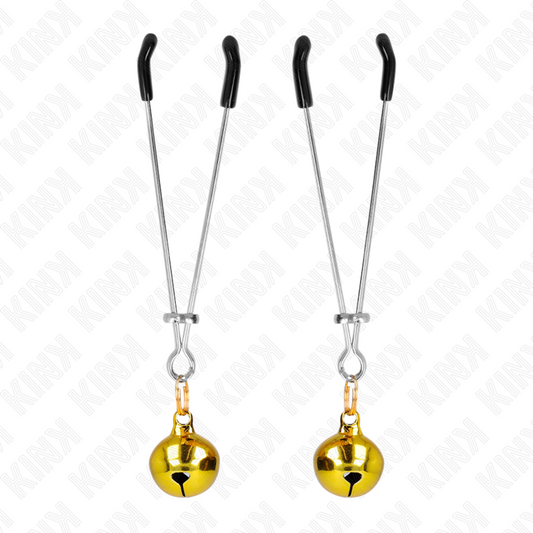 KINK - THIN BELL NIPPLE CLAMPS GOLD 7 CM - My naughty haven #