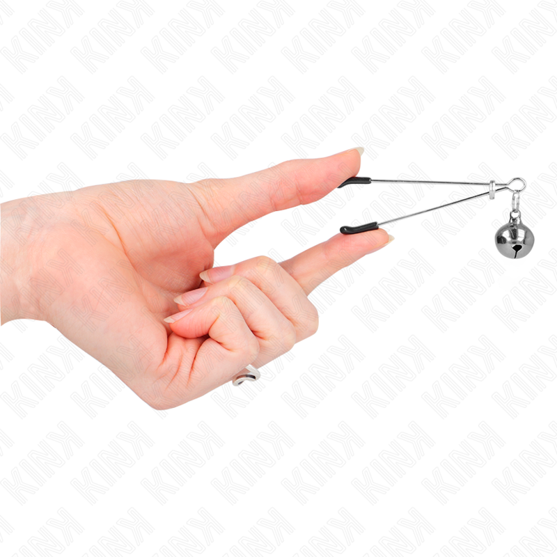 KINK - THIN BELL NIPPLE CLAMPS SILVER 7 CM - My naughty haven #