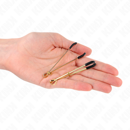 KINK - THIN NIPPLE CLAMPS GOLD 7 CM - My naughty haven #