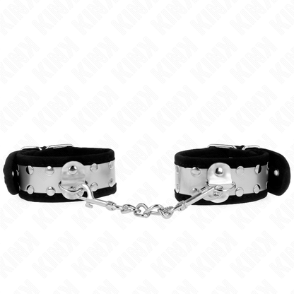 KINK - THIN WRIST RESTRAINTS BLACK / SILVER 30 X 4 CM - My naughty haven #